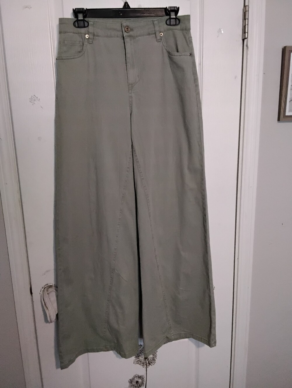 NWOT-Celebrity Pink Women's Wide-Leg Chinos in Light Olive - 7